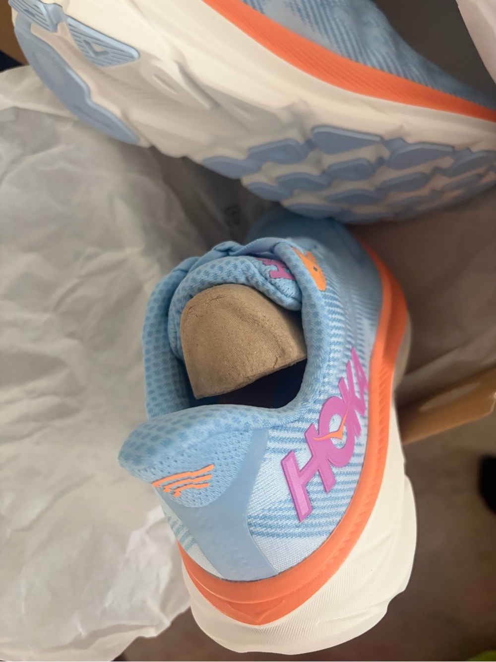 Hoka Light Blue and Peach Women's Running Shoe - Picture 7 of 8